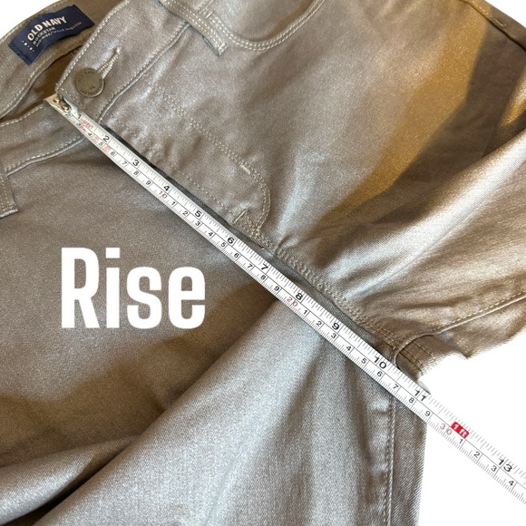 NWT Old Navy Rockstar Super Skinny mid rise silver gray shimmer jeans women’s 12 - Picture 10 of 11